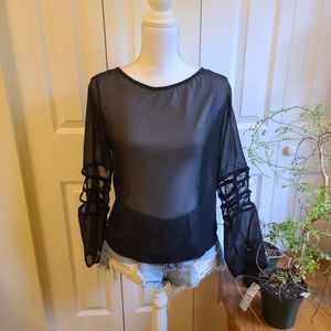 Round Neck mesh tops